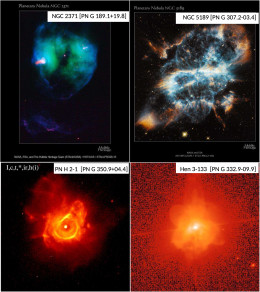 Examples of planetary nebulae that are extremely likely to have been shaped by a triple stellar system. They have strong departures from asymmetry and don’t show signs of interacting with the interstellar medium. [Bear and Soker 2017]