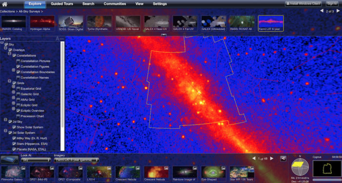 WWT Fermi LAT 8-year sky map
