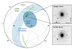 map showing the localization of GW170817 on the sky