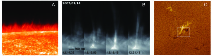 spicules, surges, bombs