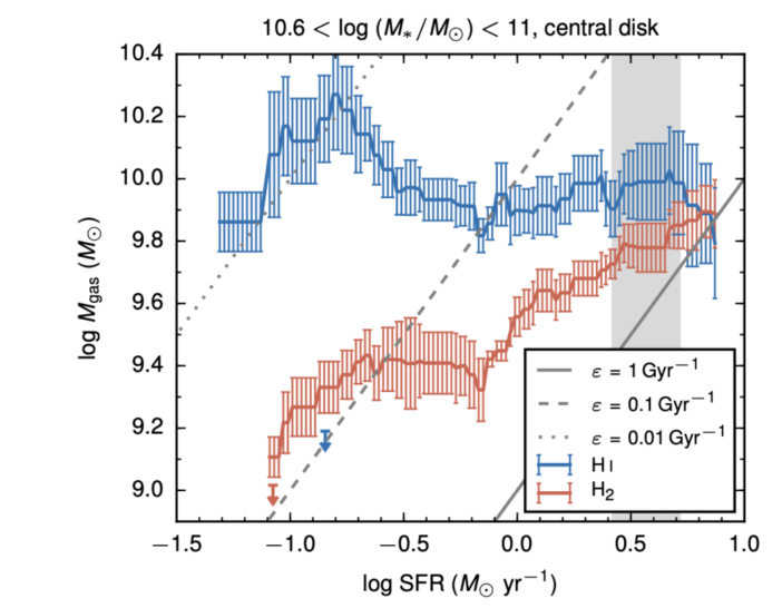 gas mass v. star formation rate
