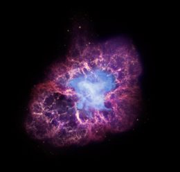 composite X-ray, optical, and infrared image of the crab nebula