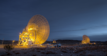 photograph of radio telescopes
