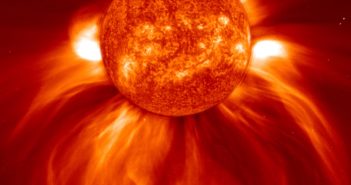 white light and ultraviolet image of the Sun