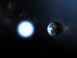 artist's impression of Sirius B next to Earth
