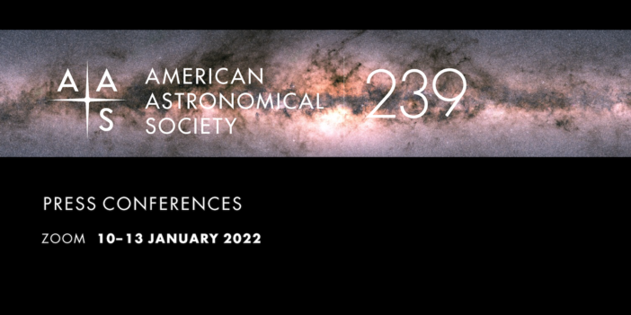 Banner announcing the press conferences associated with the 239th meeting of the American Astronomical Society