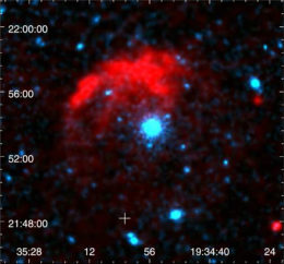 radio and X-ray image of a magnetar in a supernova remnant
