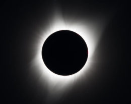 Image of the solar corona as seen during a solar eclipse