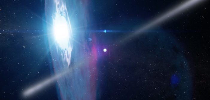 Pulsar and a larger star