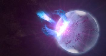 Solid neutron star emitting a burst of radiation