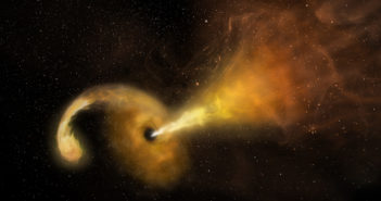 artist's impression of a star being ripped apart by a black hole