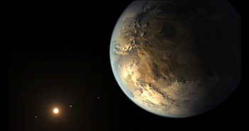artist's impression of an earth-like planet orbiting a star
