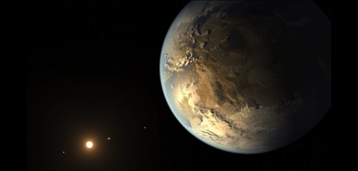 artist's impression of an earth-like planet orbiting a star