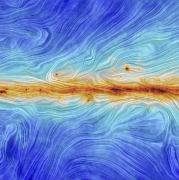 visualization of the milky way's magnetic field
