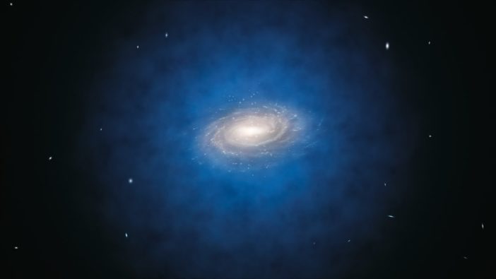 Galaxy with a big halo [made of dark matter] surrounding it