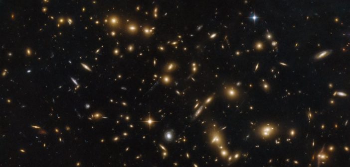 hubble image of a galaxy cluster