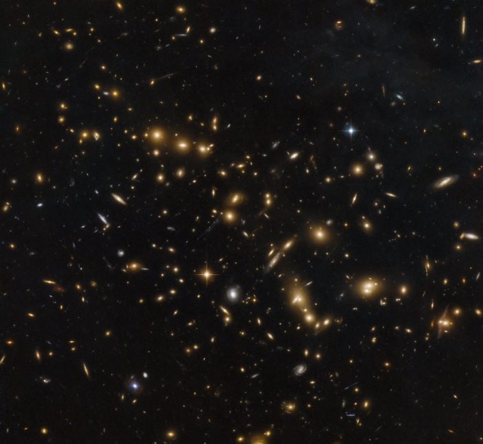 hubble image of a galaxy cluster