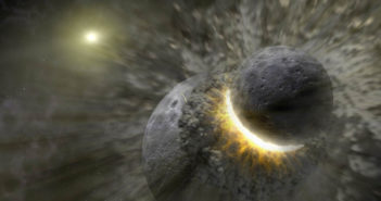 illustration of a giant impact