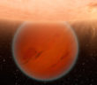 illustration of an exoplanet on a grazing orbit around its host star