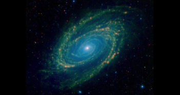 representative color infrared image of the spiral galaxy messier 81