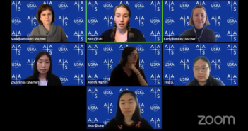 screenshot of seven presenters in a Zoom room