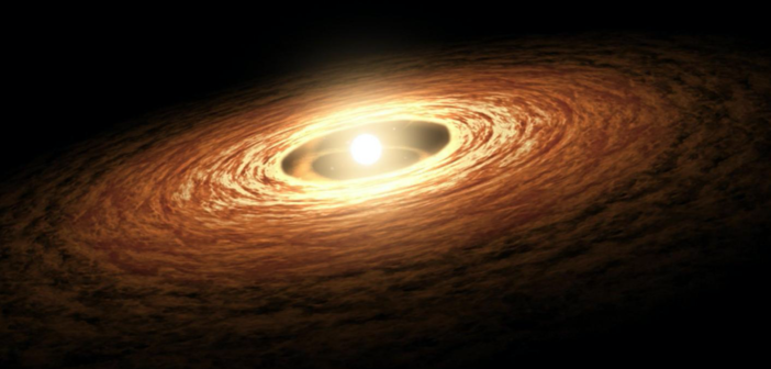 Star surrounded by a planet-forming disk