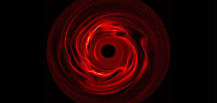 simulation of gas and dust in a protoplanetary disk