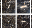 images of eight nearly edge on galaxies