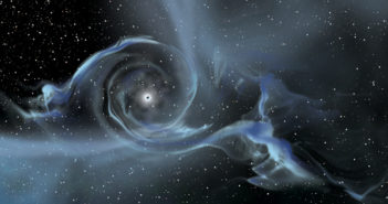 An artist's impression of a stellar-mass black hole