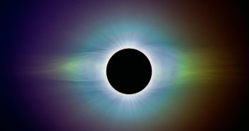 polarized-light photograph of the solar corona during a solar eclipse