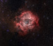 hubble space telescope image of the rosette nebula and the young stars at its center