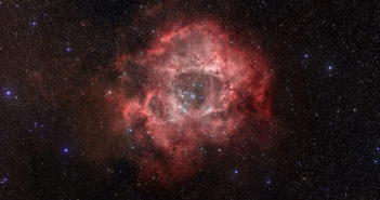 hubble space telescope image of the rosette nebula and the young stars at its center