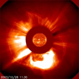 white-light image of a coronal mass ejection