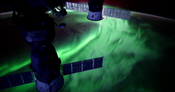 Photograph of the aurora taken from the International Space Station