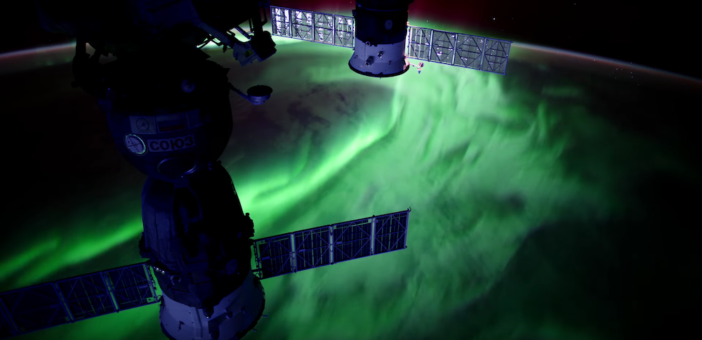 Photograph of the aurora taken from the International Space Station