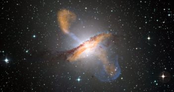 Galaxy with jets coming from the center