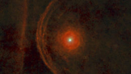 infrared image of the supergiant star Betelgeuse and its surroundings