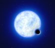 Artist's impression of a binary system containing a massive main-sequence star and a black hole