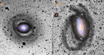 images of the stellar streams surrounding two galaxies
