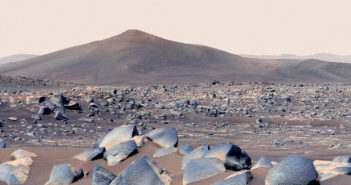 photograph of a hill in Mars's Jezero Crater