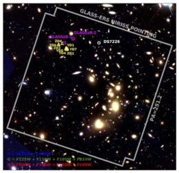 composite JWST and Hubble image of the galaxy cluster Abell 2744