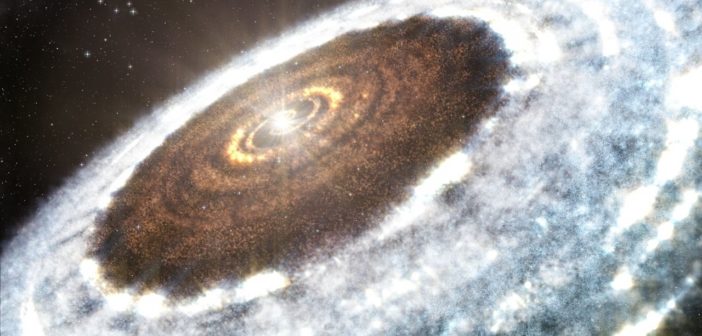 artist's impression of a protoplanetary disk