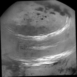 Cassini photograph of clouds on titan