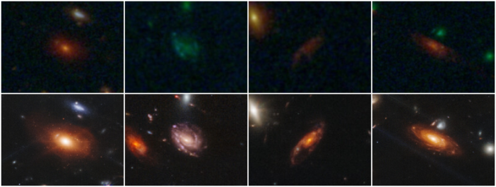 comparison of galaxy images from Hubble and JWST