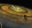 Artist's impression of a young planetary system