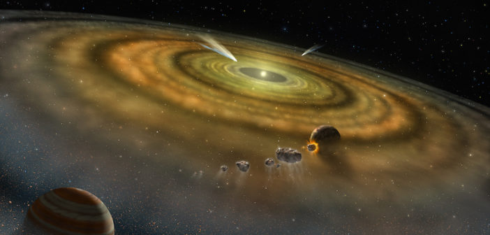 Artist's impression of a young planetary system
