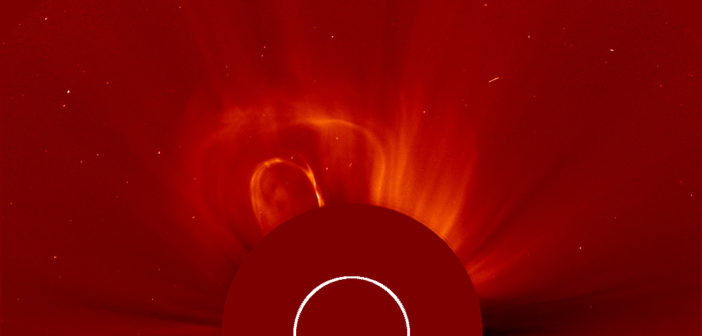 white-light coronagraph image of a coronal mass ejection