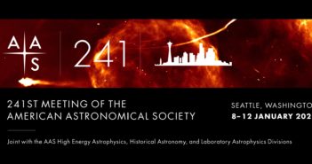 banner announcing the 241st meeting of the American Astronomical Society