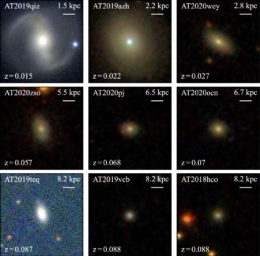 images of nine galaxies
