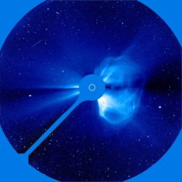 photograph of a coronal mass ejection